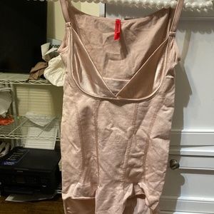 Spandex slimmer and shine open bust bodysuit large natural mood